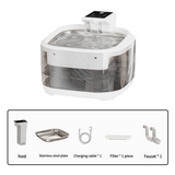 4.5L Dual-Flow Smart Pet Water Fountain with Stainless Steel Plate and Faucet – White Design