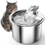 Intelligent Stainless Steel Pet Water Fountain with Smart Sensor, USB Plug, and Auto Power-Off Function