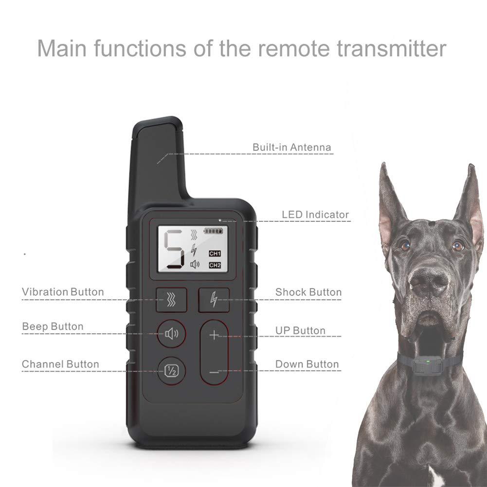 Wireless Dog Training Collar with Remote -500-Yard Range,Waterproof,Rechargeable,Adjustable for Small and Large Dogs