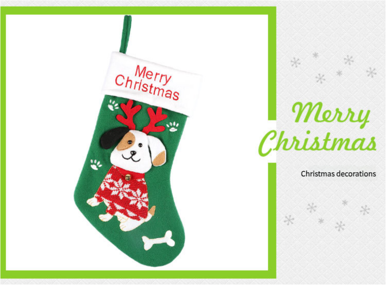 2pcs cute dog christmas stockings cartoon christmas socks gift bag christmas decoration socks christmas tree pendant