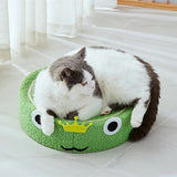 Green Frog Cat Scratcher Bed - Sisal Scratch Pad with Fun Animal 40*40*10cm