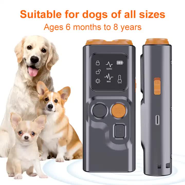 Ultrasonic Dog Training Device - Rechargeable Anti-Bark Control and LED Flashlight