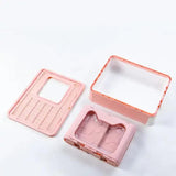 Foldable Cat Litter Box with Pull-Out Tray -Easy Cleaning and Anti-Splash Design  Pink 51*41*38cm