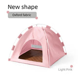 Outdoor Cat House,Pet Tent -Windproof and Dustproof Shelter for Small Pets, Pink, Size: M  40*40*37cm