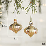 Set of 10 Christmas Ornaments -Gold & Rose Gold Holiday Tree Decorations