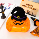 Halloween Pumpkin Hat for Cats - Adjustable Pet Costume with Witch Hat for Halloween Parties 3 pieces