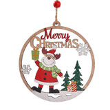 Set of 4 Wooden Christmas Hanging Ornaments – Santa, Snowman, and Reindeer Decorations （2 set, 8 pieces in total)）