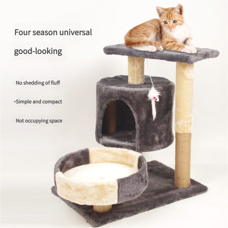 A Cat's Dream Paradise: Natural Solid Wood Cat Climbing Frame 50*33*53CM