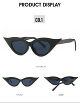 Retro Cat-Eye Sunglasses - Stylish Black Vintage Frames for Women