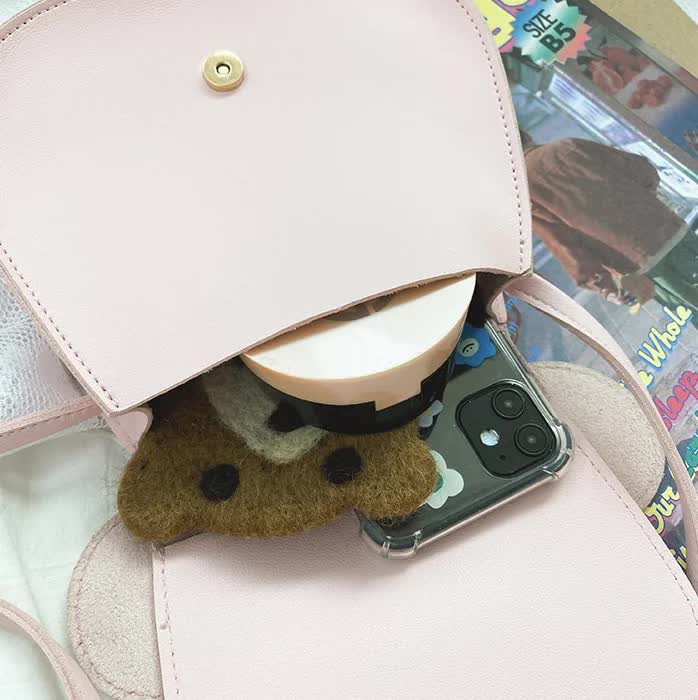 Adorable Bow Bear Crossbody Bag for Kids - rainbow-colored Shoulder Bag 18*17*8cm