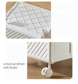 Foldable Laundry Basket with Wheels - Portable Rolling Hamper for Home Use 33*28*48cm White