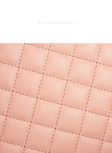 Elegant Quilted Tote Bag with Matching Clutch in Soft Pink