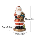 Santa Claus Figurine with Bear - 18cm Festive Resin Christmas Decoration