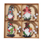 (2 set)Christmas Gnome Ornaments Set - Festive Wooden Decorations for Tree, Set of 12