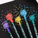 Dual-Tip Acrylic Marker Set - 12 Vibrant Colors for Art and Craft Projects