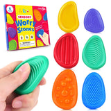 Sensory Worry Stones for Kids | 6-Piece Fidget Stress Relief Set for Ages 3+(2 set, 12PCS in total)