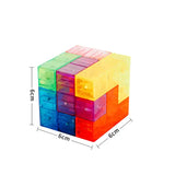 Magic Magnetic Cube Puzzle Set - 3D Rubik's Cube Building Blocks with Guide Cards for Creative Play