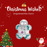 Sterling Silver Gingerbread Man Charm - Festive Christmas Pendant with Colorful  Accents (weighs approximately 1.8g)