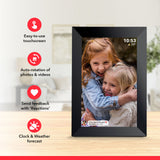 White 16GB Storage 10-Inch WiFi Digital Photo Frame | HD Display + Remote Photo/Video Sharing via App |