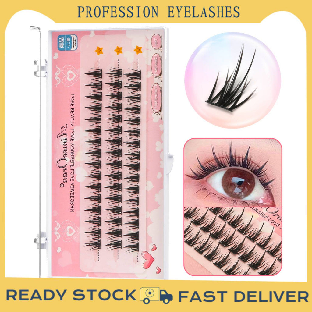 6 set Different sizes Natural Segment Cluster Eyelashes - Ultra-Thin Invisible Band, Perfect for Beginners, DIY Lash Extension