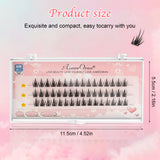 6 set Different sizes Natural Segment Cluster Eyelashes - Ultra-Thin Invisible Band, Perfect for Beginners, DIY Lash Extension