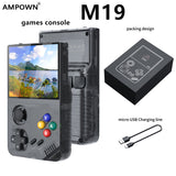 64G Black MPOWN M19 Handheld Gaming Console - Retro Arcade & PSP Emulator, 3.5-Inch HD Screen, TV Connectivity, Portable 3D Gaming Device