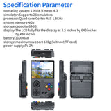 64G Grey MPOWN M19 Handheld Gaming Console - Retro Arcade & PSP Emulator, 3.5-Inch HD Screen, TV Connectivity, Portable 3D Gaming Device