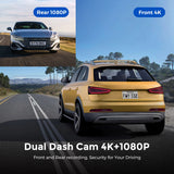 New 4K Car Dash Cam – Front and Rear Dual Recording, Wi-Fi Connectivity, GPS Tracking, 1080P + 4K Resolution