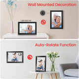 10.1-Inch Wooden Frame WiFi Digital Photo Frame - 32GB Storage, IPS Touchscreen, App Remote Sharing - Top-Down View