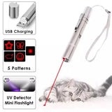 2PCS USB Rechargeable Multifunctional Laser Pointer for Cats - Interactive Toy with Star and Butterfly Patterns