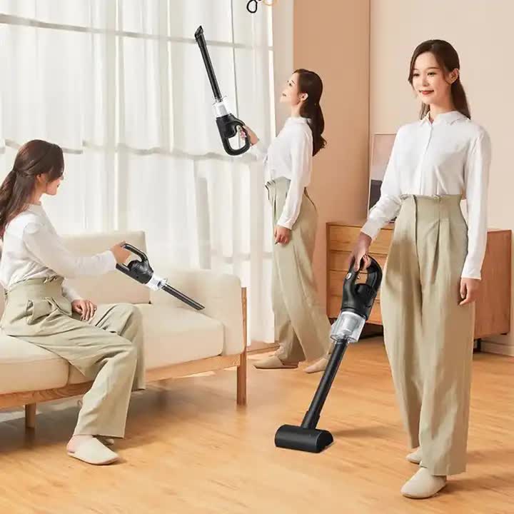 Green Portable Cordless Vacuum Cleaner - 120W, 10KPa Suction, 2000mAh Battery, Lightweight Design, with Soft Brush Attachment