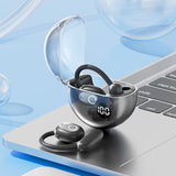 Black M80 Transparent OWS Over-Ear Bluetooth Earphones - Wireless, Clear Sound, Stylish Design