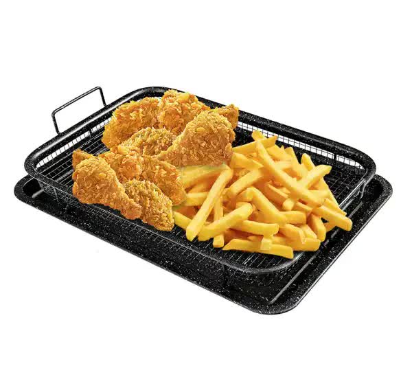 BBQ Square Non-Stick Stainless Steel Grill Basket - Gold Color, Small Size (30*22*5.5 cm), Ideal for Grilling Meat and Vegetables