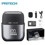 PRITECH Smart Portable Mini Electric Shaver - Digital Display, Model RSM-2289, Light Blue