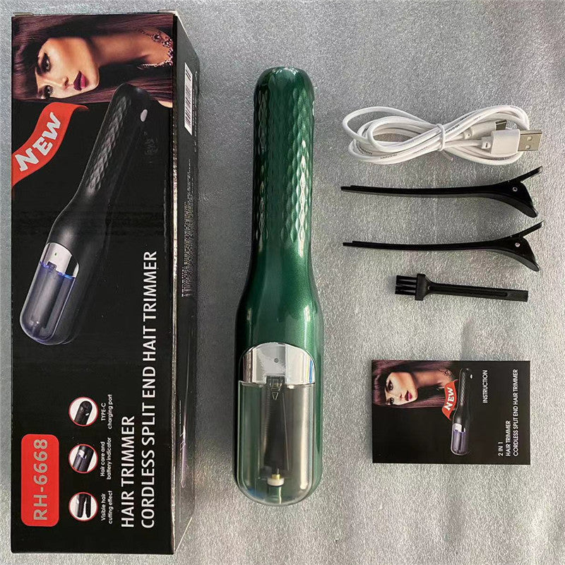 Green  Mini - Automatic, Hair Repair Split End Remover Trimmer For Dry, Splitting, Damaged And Brittle Split Ends, Men And Women Hair Styling Beauty Tool