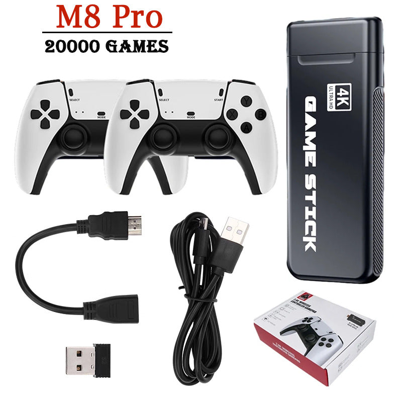 M8Pro HD TV Game Console - HDMI Retro Home Gaming System with Wireless Dual Joystick Controller, PS1 Arcade Games, 128GB + 30,000 Games (No Storage Card Included)