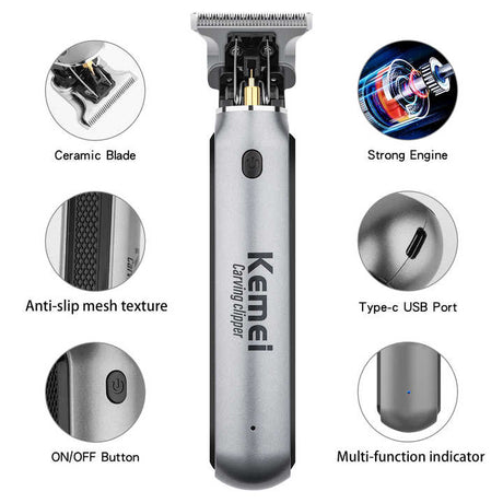 KM-1757 Professional Hair Clipper - Electric Hair Trimmer for Carving, Styling & Precision Cuts