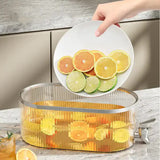 Elegant Whitee Refrigerator Cold Water Dispenser - 5.3L Fruit Tea Jug with Tap for Home Beverages