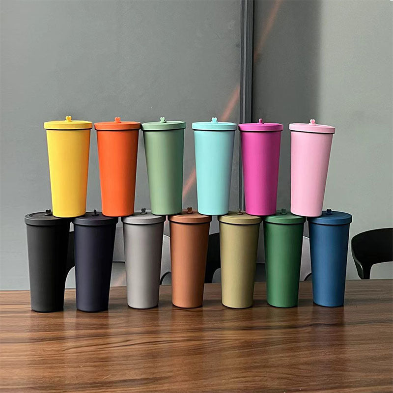 750ml Straw Cup – 304 Stainless Steel Reusable BPA-Free Water Bottle with Leak-Proof Lid, Large Capacity, Perfect for Hydration On-the-Go