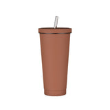 750ml Dark Brown Straw Cup - 304 Stainless Steel Reusable BPA-Free Water Bottle with Leak-Proof Lid, Large Capacity, Perfect for Hydration On-the-Go