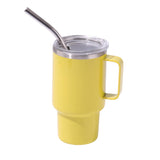 3oz Yellow Sublimation Mini Car Cup - 304 Stainless Steel Straw Beer Cup, Portable Insulated Whiskey Shot Glass, Perfect for On-the-Go Drinking