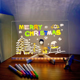 5.9' x 5.9' x 0.11' Erasable DIY Kids Drawing Board Glow-in-the-Dark Writing Board, Reusable Chalkboard for Art & Learning, Creative Handicraft Toy