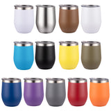 Orange 12oz Double-Wall Vacuum 304 Eggshell Cup -C Mini Portable Insulated U-Shaped Cup, Creative Small Beer Mug