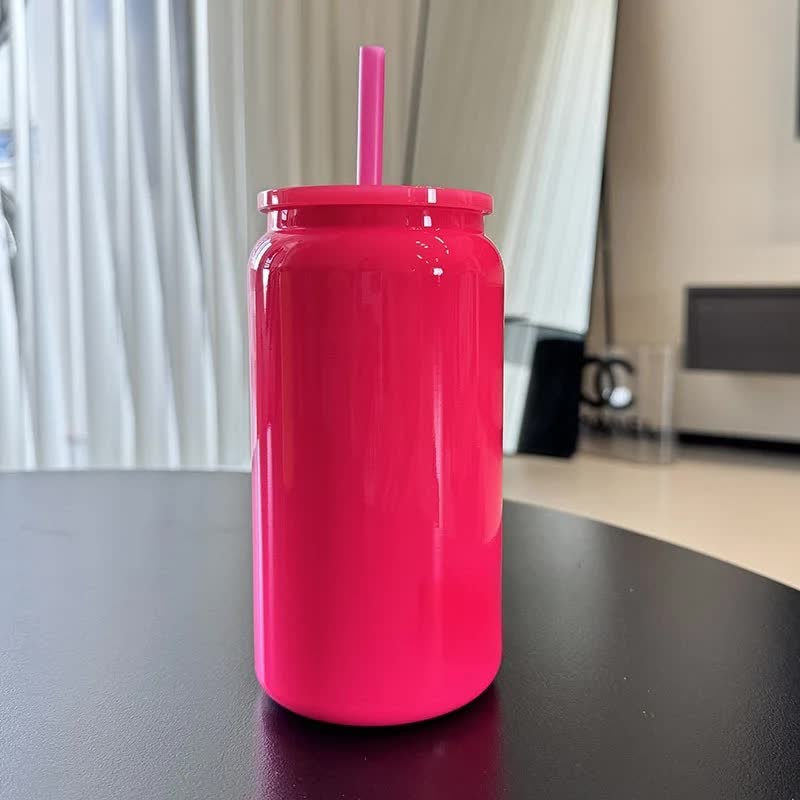 Hot Pink 16oz 304 Stainless Steel Insulated Travel Mug - Portable Outdoor Coffee Cup, Double-Wall Thermos for Hot & Cold Beverages