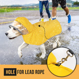 S Yellow Reflective Adjustable Pet Raincoat with Hood - Waterproof Dog Jacket, Adjustable Dog Poncho for Outdoor Protection