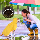 S Green Reflective Adjustable Pet Raincoat with Hood - Waterproof Dog Jacket, Adjustable Dog Poncho for Outdoor Protection