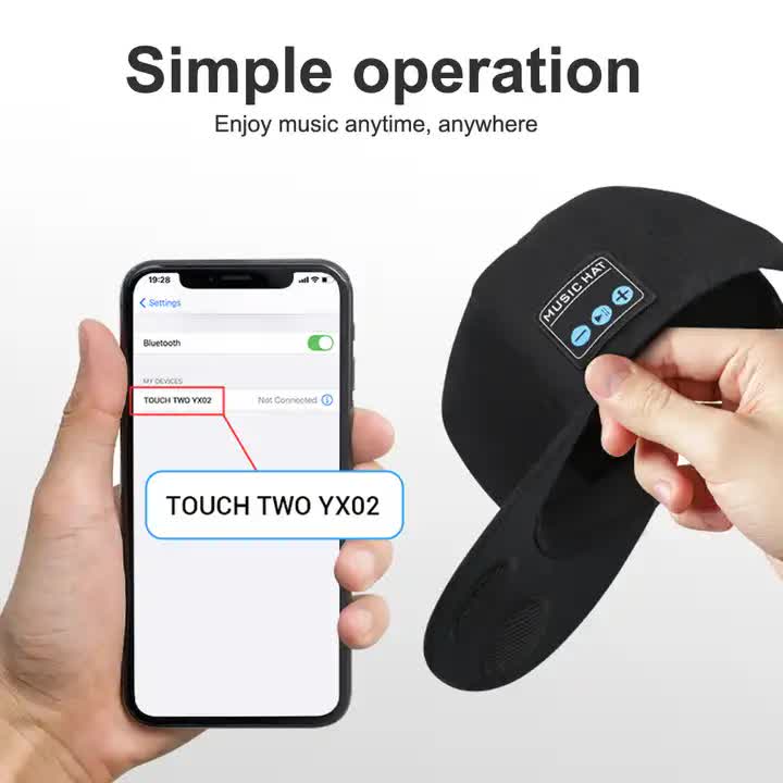 Black Wireless Speaker Hat - Bluetooth 5.4 Baseball Cap with Dual Speakers for Outdoor Sports and Music, Hands-Free Audio Experience