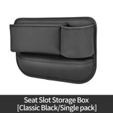 Black-left Car Seat Gap Storage Box - Practical Car Organizer, Gap Filler for Easy Access and Extra Storage