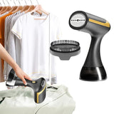 Black Handheld Garment Steamer - Portable Mini Steam Iron for Home Use, Wrinkle Remover & Fabric Freshener, Small Travel-Friendly Iron for Clothes, Steam Spray Clothes Steamer