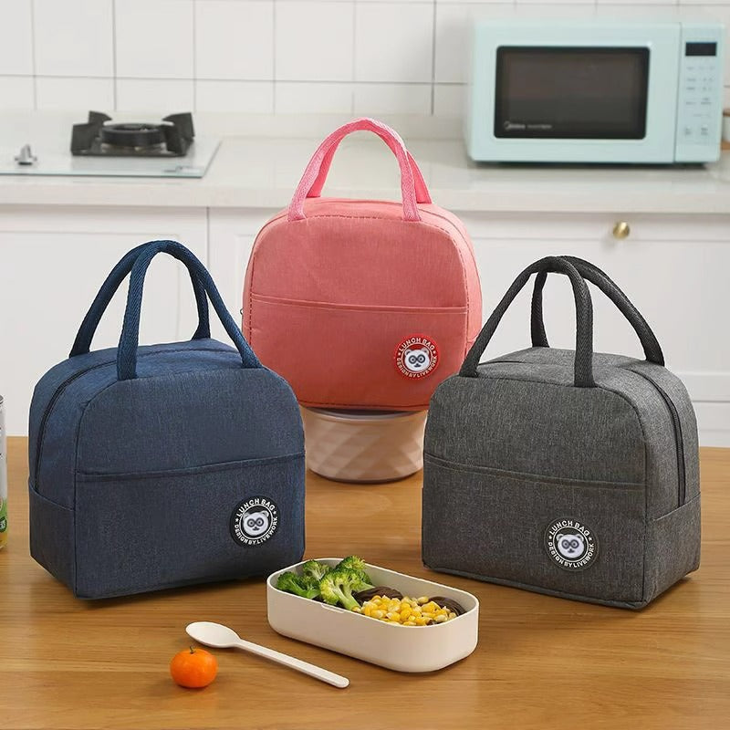 Blue Insulated Lunch Bag - Waterproof, Oil-Proof Bento Bag for Students and Workers, Thickened Aluminum Foil Lunch Carrier